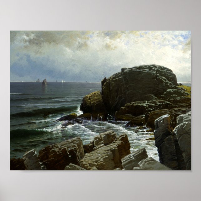 Póster Alfred Thompson Bricher - Rock del castillo, Marbl (Frente)