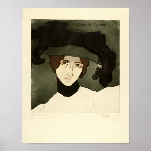 Póster Alfredo Müller, Portrait Cléo de Mérode 1900 (Frente)