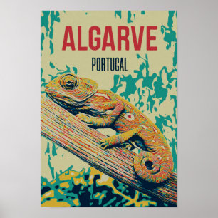 Póster Algarve Chameleon ilustracion Portugal