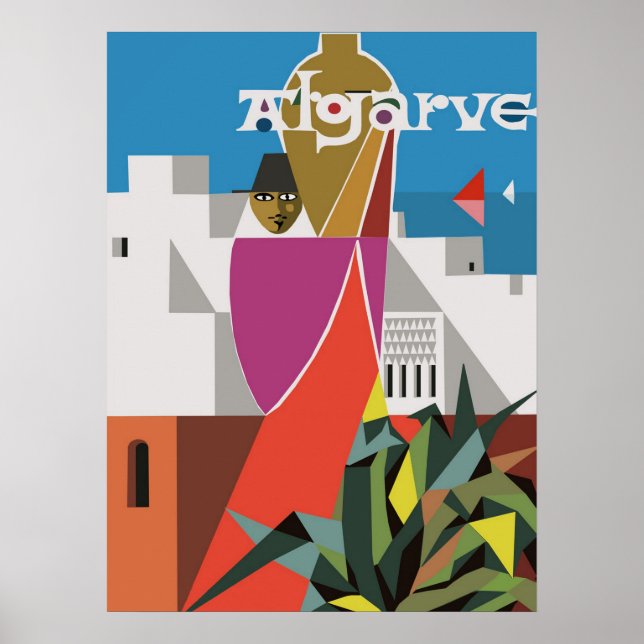 Póster Algarve, Poster de Viajes Vintage de Portugal (Frente)