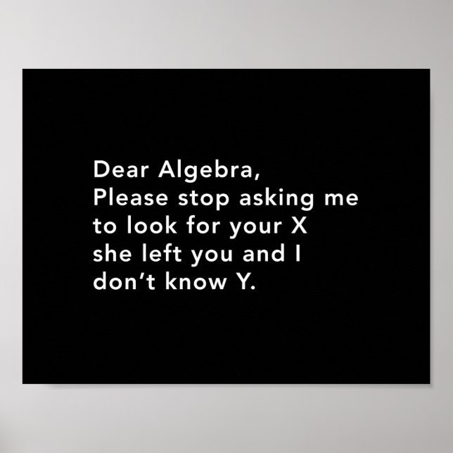 Póster Álgebra y su X (Frente)