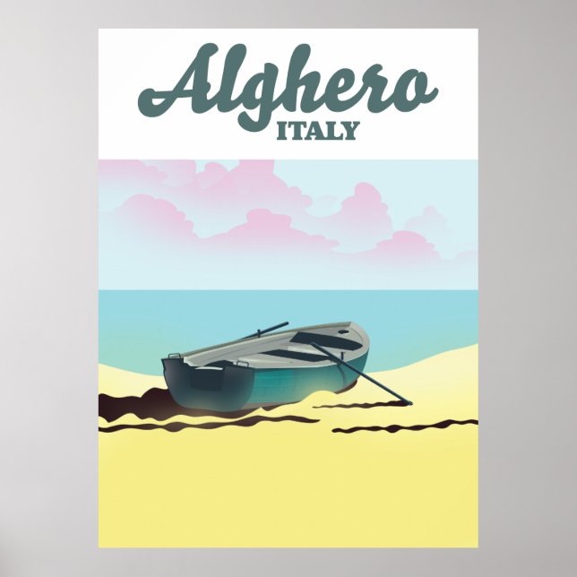 Póster Alghero poster de viajes vintage de Italia (Frente)