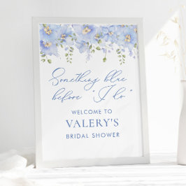 Póster Algo Azul Antes De Hacer Ducha De Novias Florales