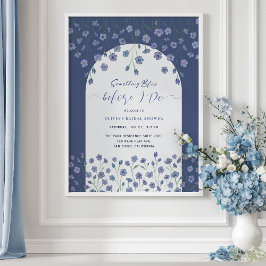 Póster Algo azul antes de hacer Rótulo de ducha de novia