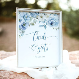 Póster Algo azul antes de hacer tarjetas y regalos