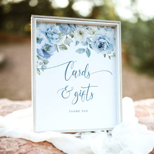 Póster Algo azul antes de hacer tarjetas y regalos