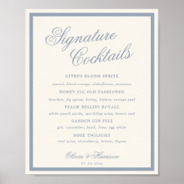 Póster Algo Azul Bebidas Destacadas Dusty Blue Firma