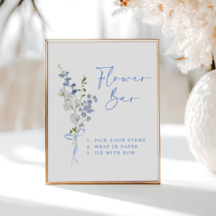 Póster Algo de barra de flor azul
