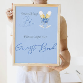 Póster Algo de Blue Champagne Floral Bridal Shower Book