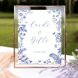 Póster Algo de Rótulo de la mesa de ducha azul de novia