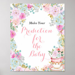 Póster Algo dulce son las predicciones para el bebé