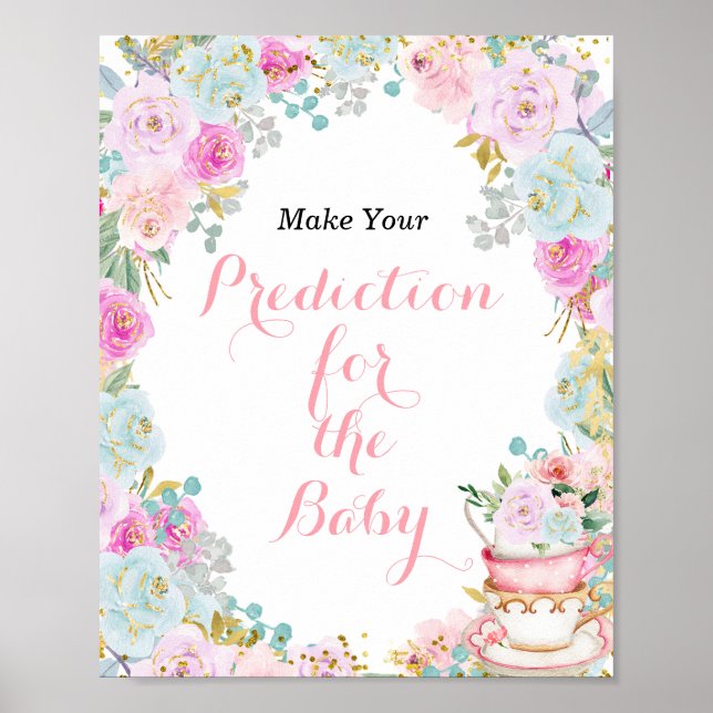 Póster Algo dulce son las predicciones para el bebé (Frente)