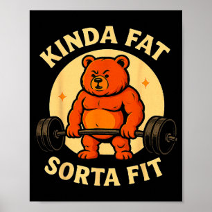 Póster Algo en forma un poco gordo - Oso divertido levant