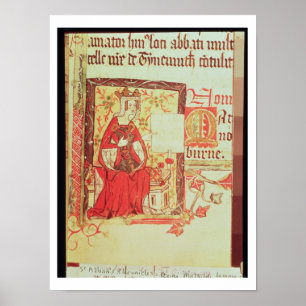 Póster Algodón Nero D VIII fol.7 Reina Matilda sosteniend
