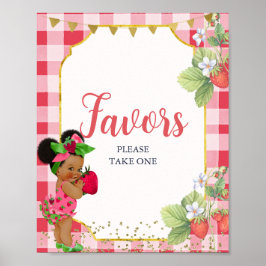 Póster Alguien Berry Sweet Strawberry Baby Shower Favores