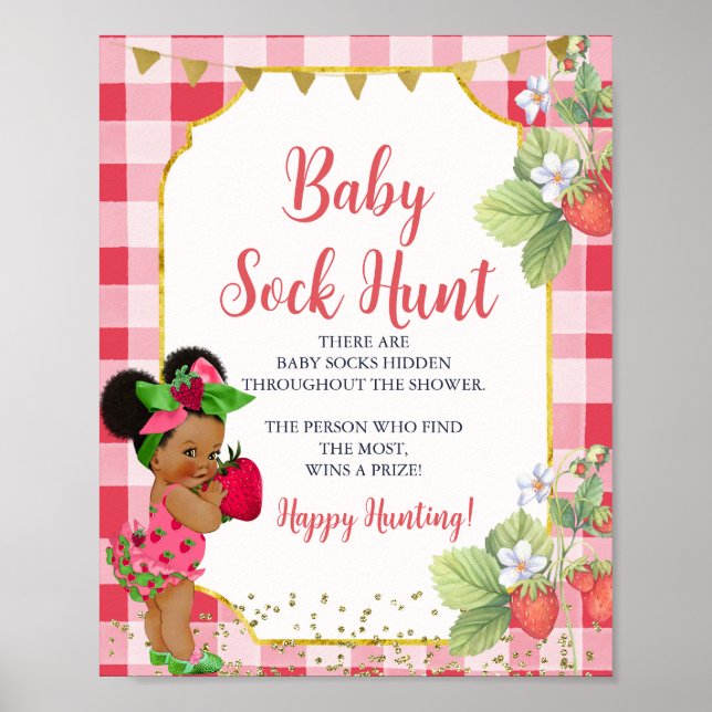 Póster Alguien Berry Sweet Strawberry Baby Sock Hunt (Frente)