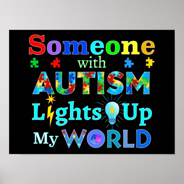 Póster Alguien con AUTISMO ilumina mi mundo (Frente)