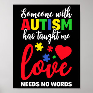 Póster Alguien Con Autismo Me Enseñó Que El Amor No Neces