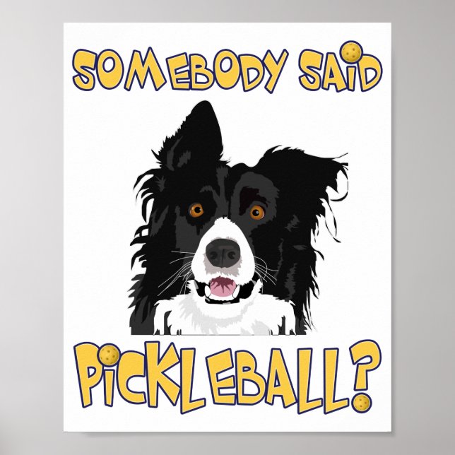 Póster ¿Alguien dijo Pickleball? - Perro de bolas (Frente)