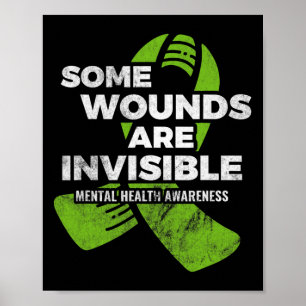 Póster Algunas Heridas Invisible Mental Health Awareness