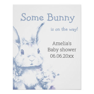 Póster Alguno conejo está viniendo Baby Shower 