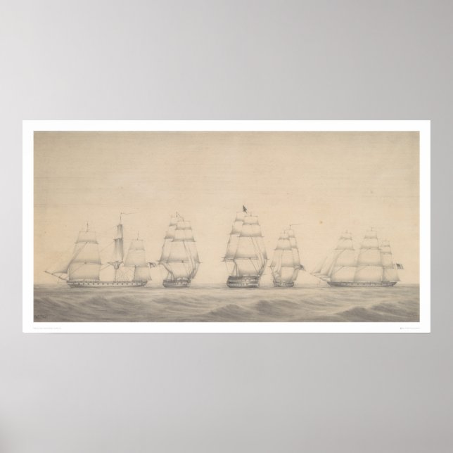 Póster Algunos buques de la Cuadrícula del Pacífico de Es (Frente)