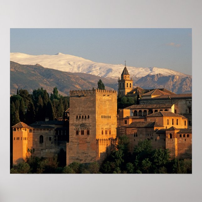 Póster Alhambra; Granada; Andaslusia, Spain, Sierra (Frente)