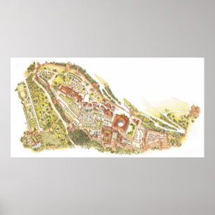 Póster Alhambra Granada Spain. Aerial view