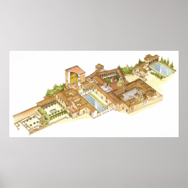 Póster Alhambra Granada Spain. Royal palaces (Frente)