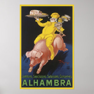 Póster Alhambra Ham Flying Pig Ad
