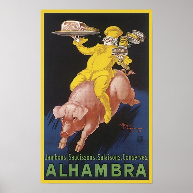 Póster Alhambra Ham Flying Pig Ad (Frente)