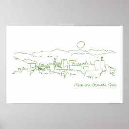 Póster Alhambra Sunset