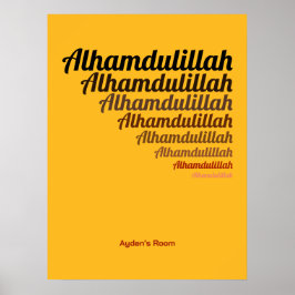 Póster Alhamdulillah Typography Personalizado de Nursera 