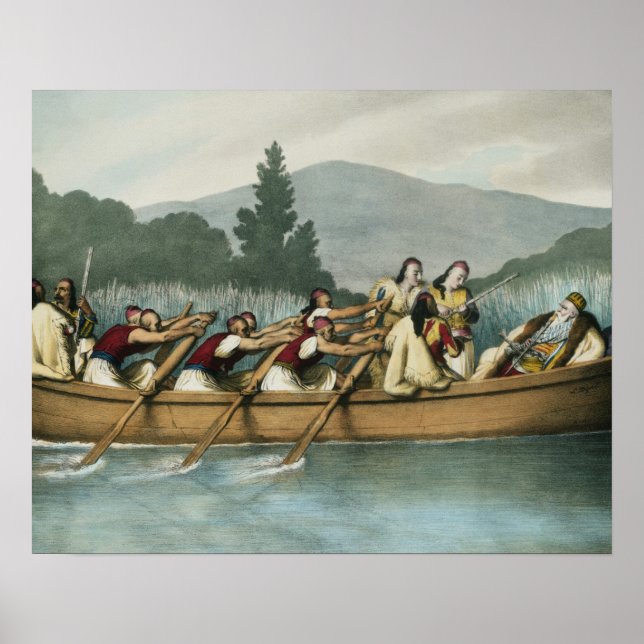Póster Ali Pasha (1741-1822) de caza Janina en el lago Bu (Frente)