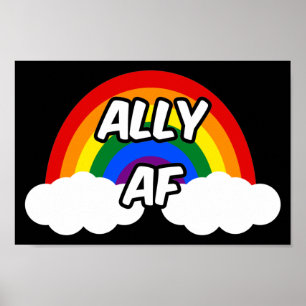 Póster Aliado AF I - Bandera LGBTQ Orgullo Gay Transgéner
