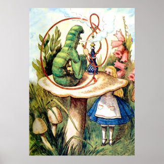 Póster Alice busca consejo de una oruga