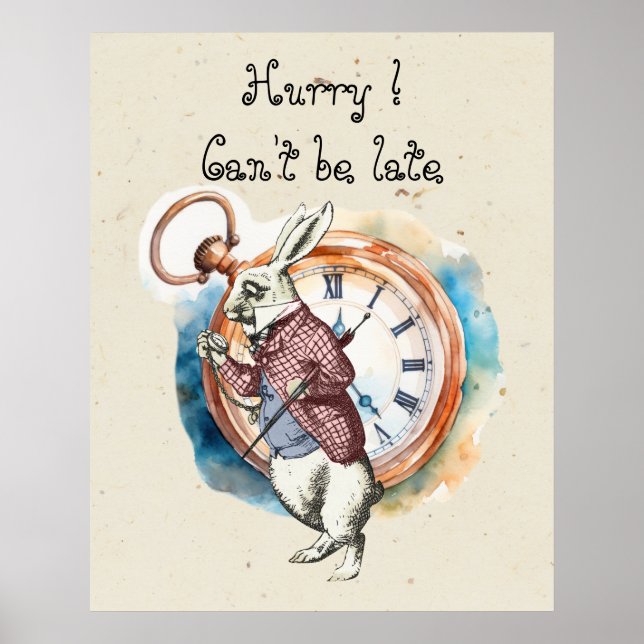 Póster Alice - Conejo Blanco 1865 (Frente)