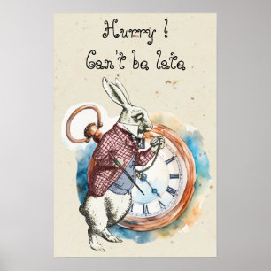 Póster Alice - Conejo Blanco 1865 - 16 x 24