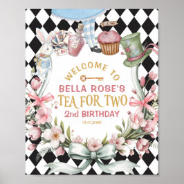 Póster Alice en el país de las maravillas Flor Cumpleaños