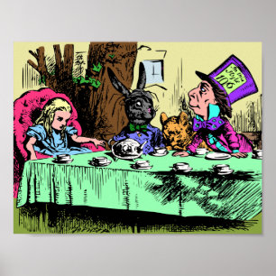 Póster Alice en la fiesta de té del Sombrerero Loco