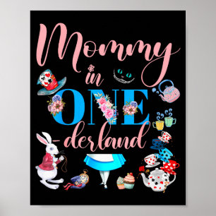 Póster Alice En Onederland Familia Mamá De La Cumpleañera