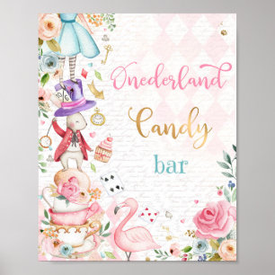 Póster Alice In Onederland Wonderland Candy Bar Rótulo