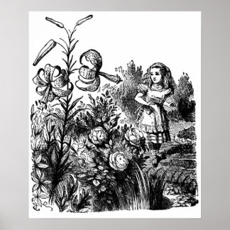 Póster Alice in the Garden of Live Flowers