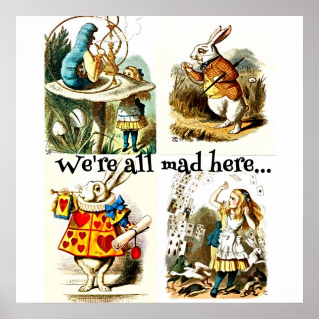 Póster Alice In Wonderland Art|regalo para el amante del  (Frente)
