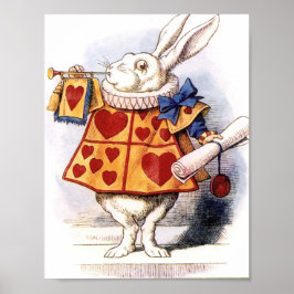 Póster Alice In Wonderland Bunny Horn Hearts Poster