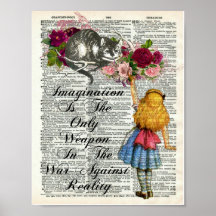 Alice in Wonderland Cheshire Cat Dictionary Art