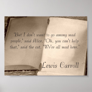 Póster Alice In Wonderland Cita A Lewis Carroll Poster