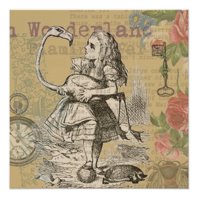 Póster Alice in Wonderland Flamingo Classic (Anverso)