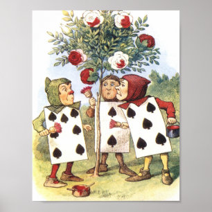 Póster Alice In Wonderland Spade Cards Tree Poster