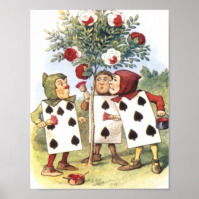 Póster Alice In Wonderland Spade Cards Tree Poster (Frente)